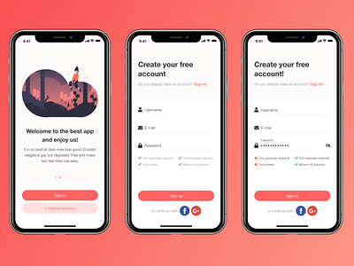 Sign In / Create an account UI app figma log in login mobile register sign in