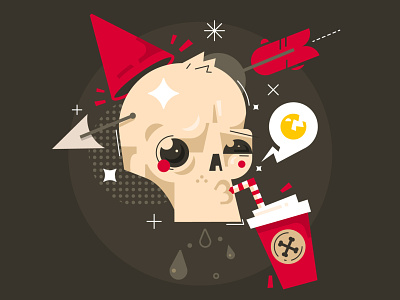 Darknet 2d art charachter design characters flat hipster illustration logo skull sticker vector