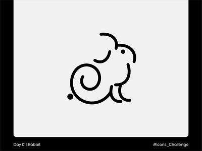 Rabbit animal logo app black branding challenge illustration vector