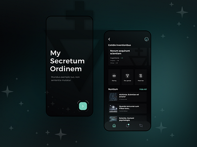 Mystical application alchemy app concept design minimal mobile mysticism secret truths ui ux