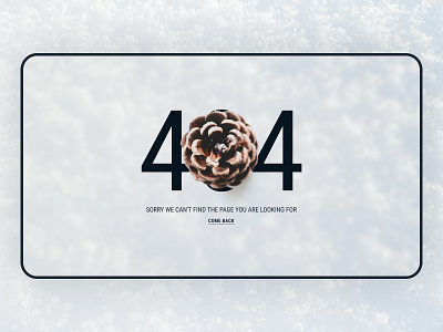 404 page 404 page frost minimal pine cone snow ui web design web site winter