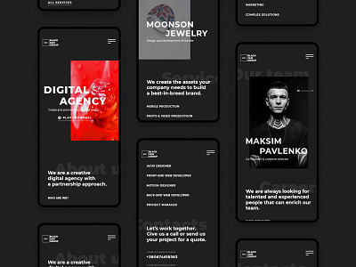 BJG concept dark mode design digital agency minimal mobile mobile adaptation responsive ui web design