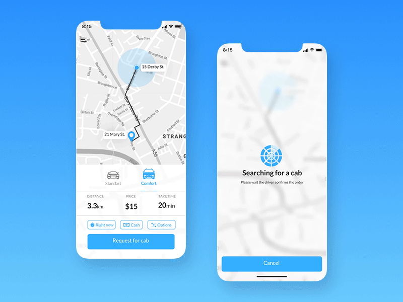 LynkCity rider for IOS animation app design ios mobile taxi app taxi booking app ui ux