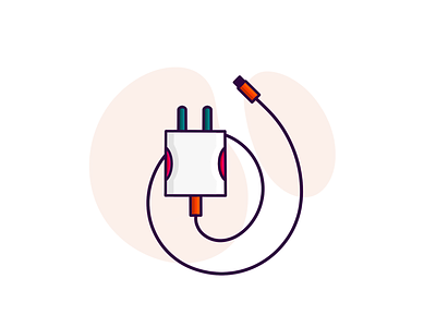 Charger app charger gadgets icon illustration illustrator logo procreate typc usb