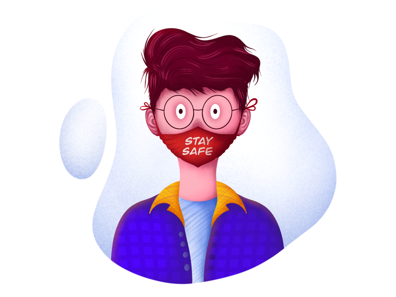 Stay safe art boady corona digital art dribbble home human illustration illustrator mask modern illustration safe shields stay virus