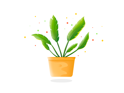 Plant 🌱 art design dribbble flat illustration plant pot procreate texture tree vector