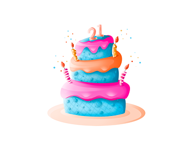 Birthday cake 3d animation art birthday cake cake concespt design illustration illustrator plates procreate ui ux video web design