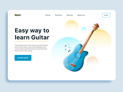 Guitar landing page app art boy branding drawing guitar illustration illustrator landing landingpage manoj jadhav mjdesign music plant procreate sketch ui uiux vector web