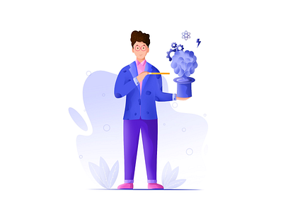 Knowledge sharing 3d animation art branding design glow graphic design illustration illustrator knowledge logo magic magic stick man motion graphics plants procreate vector