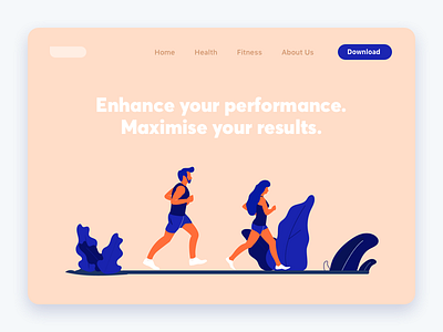 Fitness Landing fitness graphic design illustration landing man splash ui ux woman