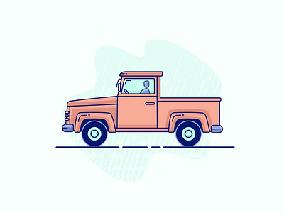 Truck car illustration art line art truck