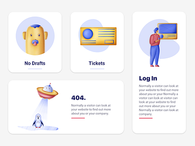 4 Illustrations boy characters design illustration art illustrations landing page man mobile onboarding ui plant plants procreate tree ui uiux vectors web woman