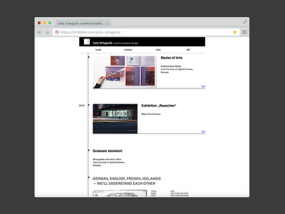 juliaschygulla.com | Portfolio Website cv portfolio timeline typography ui ux web