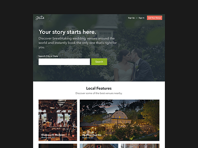 The Hitch v2.0 - Landing Page the hitch wedding venues weddings