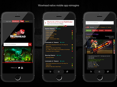 Wowhead Native Mobile Reimagine