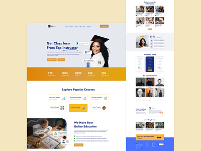 Online Course Landing Page 2022trand beginner blue clean color design education graphic design illustration landing page logo online course pro ui ui ux ux