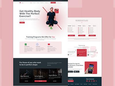 Fitness Studio Landing Page 2022trand beginner blue clean color colorful design fitness graphic design illustration landing page logo pro ui ui ux ux