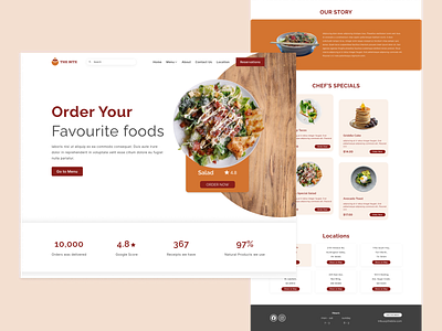 Restaurant - Landing Page 2022trand beginner branding clean color design figma graphic design landing page logo orange order pro restaurant typography ui ui ux ux