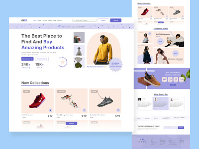 INKL - Online Shopping Landing Page 2022trand animation beginner branding clean color colorful design figma graphic design illustration landing page logo online online shopping pro ui uiux ux web design