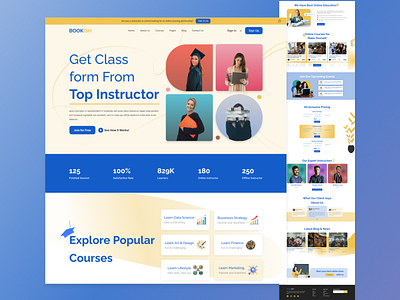 Online Course Landing Page 2022trand beginner blue branding clean color colorful design education figma graphic design illustration landing page logo online course pro ui ui ux ux