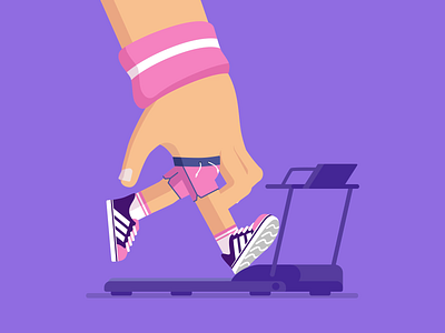 Fast Fingers animation animento gif hand illustration motion motion graphics runner running sneakers sweet treadmill