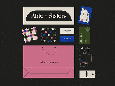 Able Sisters rebranding abstract acnh branding clean design elegant fashion identity illustration logo pattern type typography