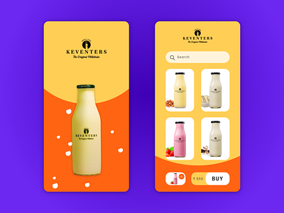 Keventers Milk Shake app branding design flat keventers keventers milk milkshake minimal product design product page shake ui ux