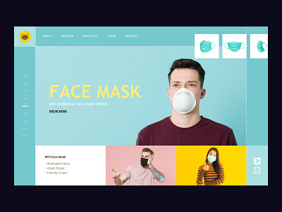 FaceMask - Product Landing Page branding covid19 design facemask flat landingpage minimal n95 product page ui ux web website