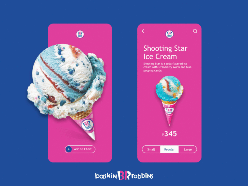 Baskin Robbins ice cream - Mobile App app baskin robbins branding design icecream minimal mobileapp product design product page ui ux