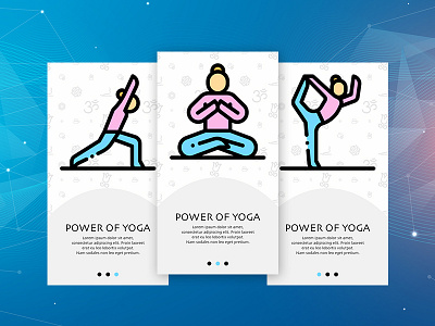 Yoga app walkthrough app design illustration loginscreen logo mobileapp ui ux vector web