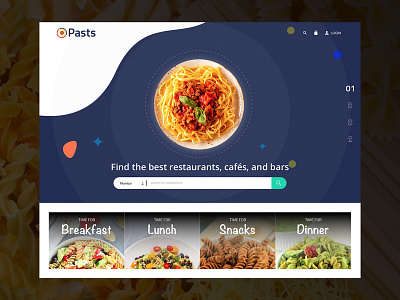 Online Pasta Order | Website Landing Page animation branding design flat icon illustration landingpage minimal typography ui ux vector web website