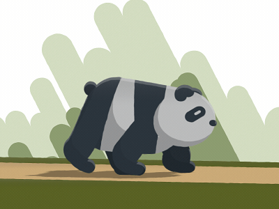 Panda walk 2danimation aftereffects animation character cycle design gif illustration loop motion motiongraphics