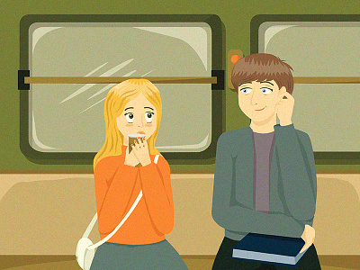 ZING! boys couples dailylife girls illustration loves on train