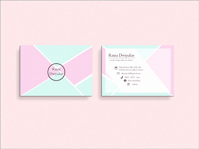 Personal Business Card Template business card design green layout pink simple template