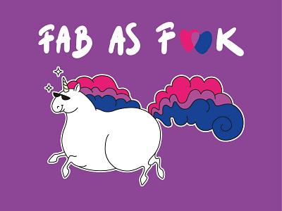 Pride Unicorn animal bi bisexual fab fantasy fat illustration illustrator lgbt lgbtq lgbtqiap pride print design tshirt design unicorn vector