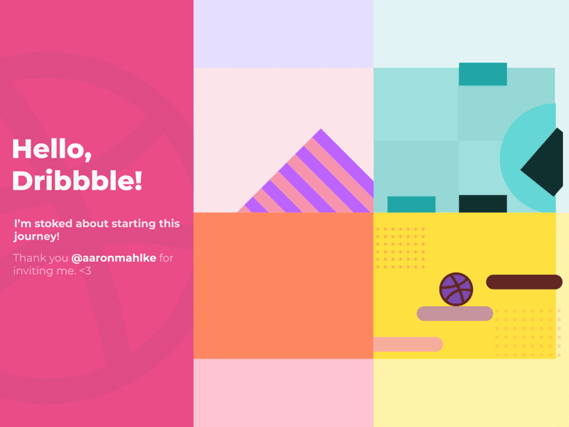 Hello, Dribbble! after effects animation first hello hello dribbble invitation