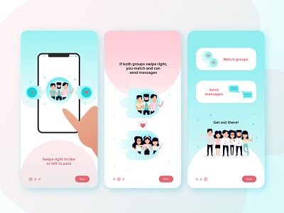 Onboarding Screens - Illustrations app color design flat illustration onboarding screen ui vector