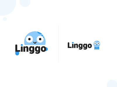 Linggo App app blue character color cute design flat illustration logo mascot mascot character mascot design octopus typography vector