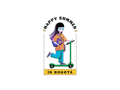 Happy Summer In Bogotá T-shirt. dribbble happy illustration stickermule summer vintage