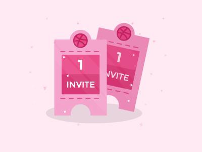 Dribbble invites x2 design designers dribbble flat giveaway illustration invitation invite invites players ticket vector