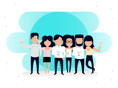 Friends app color design flat friends happy illustration ios mobile ui vector