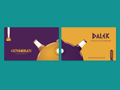 Dalek Business Card - Warm up #2 branding bussiness card character color dalek design doctor who flat illustration illustrator vector villain warm up whovian