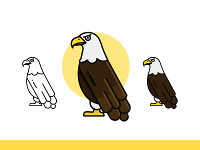 Eagle icon - Warm up #4 amazing animal bird challenge character color design happy icon illustration illustrator lines vector warm up