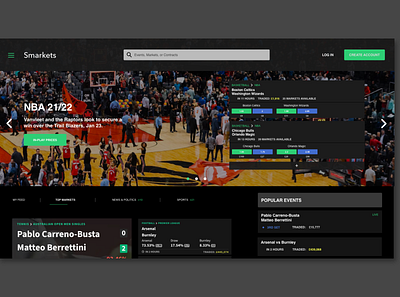 Smarkets UI Design Idea #1 betting design news sketch trading ui website