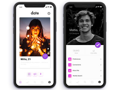 Dating App app badoo date dating iphone x sketch ui ux