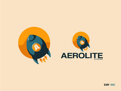 Daily Logo Challenge: Day 1 aerolite dailylogochallenge logo rocketship