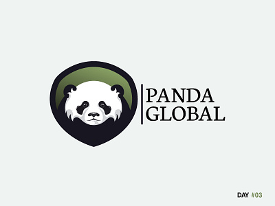 Daily Logo Challenge: Day 3 - Panda Logo dailylogochallenge day3 flat fun graphics illustration illustrator logo panda simple