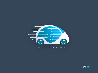 Daily Logo Challenge: Day 5 - Driverless Car Logo car dailylogochallenge day5 driverless logo