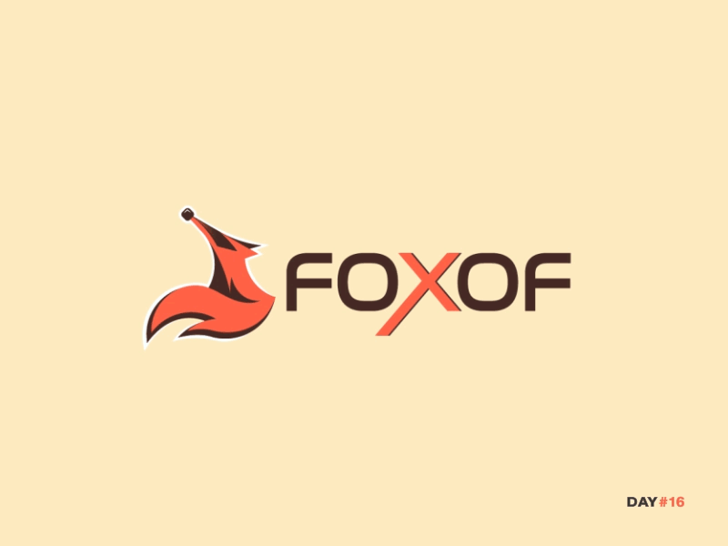 Daily Logo Challenge: Day 16 Fox Logo dailylogo dailylogochallenge day16 fox foxof justforfun logo