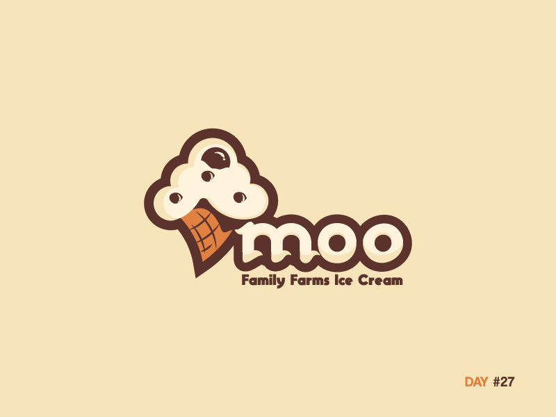 Daily Logo Challenge: Day 27 farms family moo company cream ice day27 justforfun dailylogo dailylogochallenge